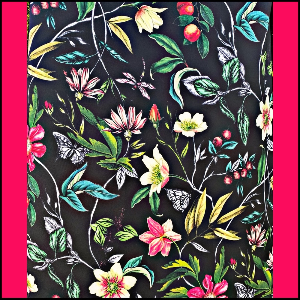 SAM EDELMAN BLACK TROPICAL PRINTED SHEATH DRESS - Picture 6 of 8